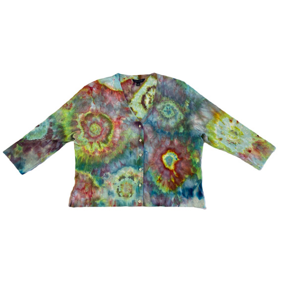 REFRESHED - Tommy Hilfiger Hand Dyed Knit Cardigan Size XXL - Picture 1 of 5